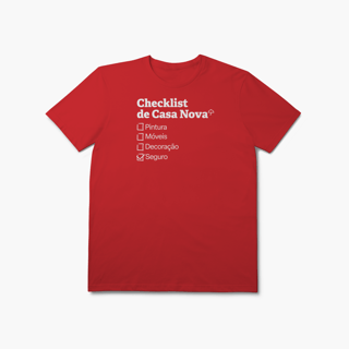 Nome do produto Checklist de Casa Nova com Seguro Residencial (T-Shirt Prime)