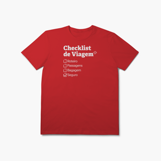 Nome do produto Checklist de Viagem com Seguro Viagem (T-Shirt Prime)