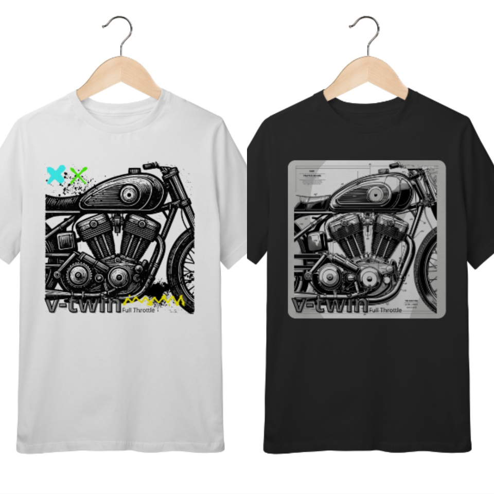 Nome do produto: 2 Camisetas T-Shirt Quality Infantil V-Twin M1 e M2 - 10 a 14 anos
