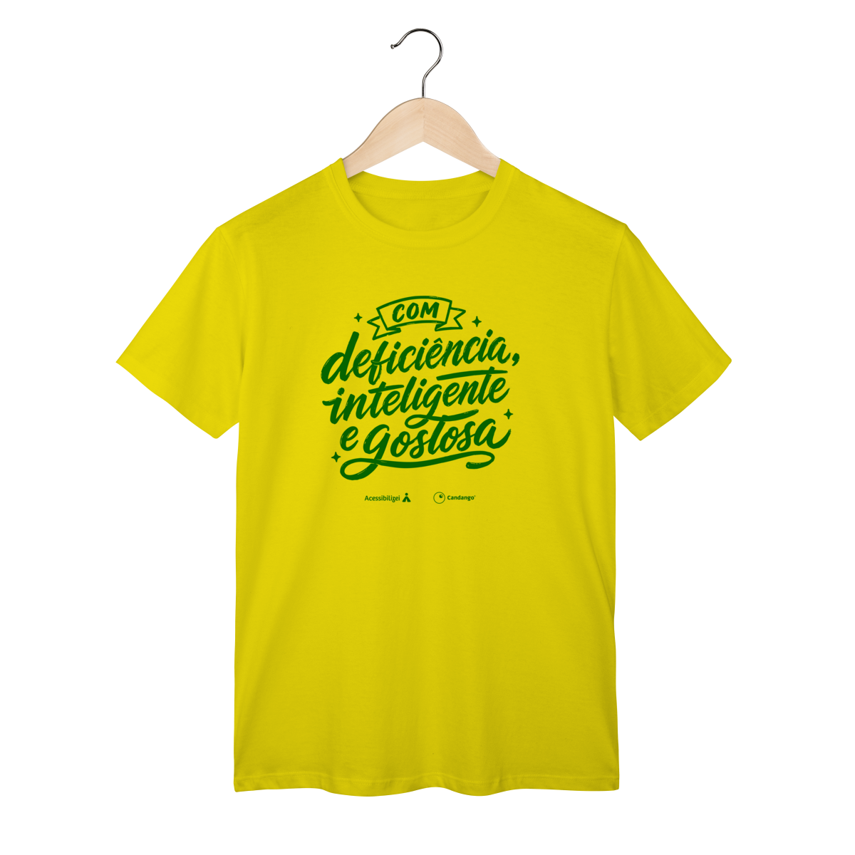 Nome do produto: Camiseta promocional Com Deficiência [Acessibilizei + Candango]