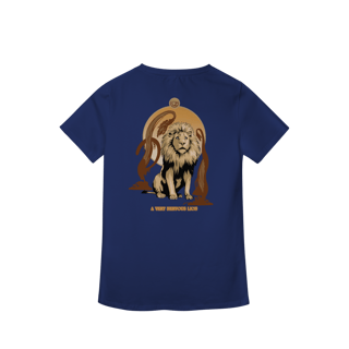 Nome do produtoCamiseta Feminina (Algodão Peruano) - A Very Nervous Lion (Leão Covarde)