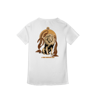 Nome do produtoCamiseta Feminina (Algodão Peruano) - A Very Nervous Lion (Leão Covarde)