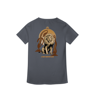 Nome do produtoCamiseta Feminina (Algodão Peruano) - A Very Nervous Lion (Leão Covarde)