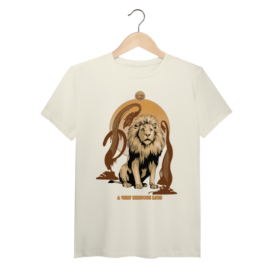 Camiseta (Algodão Peruano) - A Very Nervous Lion (Leão Covarde)