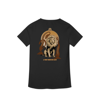 Nome do produtoCamiseta Feminina (Algodão Peruano) - A Very Nervous Lion (Leão Covarde)