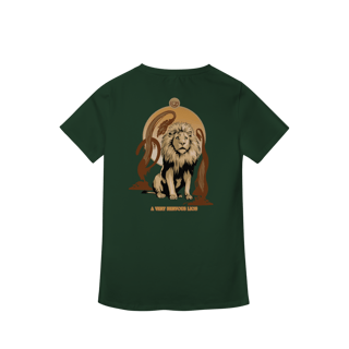 Nome do produtoCamiseta Feminina (Algodão Peruano) - A Very Nervous Lion (Leão Covarde)