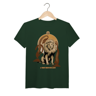 Nome do produtoCamiseta (Algodão Peruano) - A Very Nervous Lion (Leão Covarde)