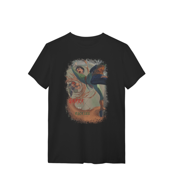 T-shirt Premium Unissex Gaara vs Rock Lee
