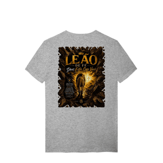 Nome do produto Camiseta Leão de Fé – Deus Está Com Você | Josué 1:9