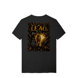 Nome do produto Camiseta Leão de Fé – Deus Está Com Você | Josué 1:9