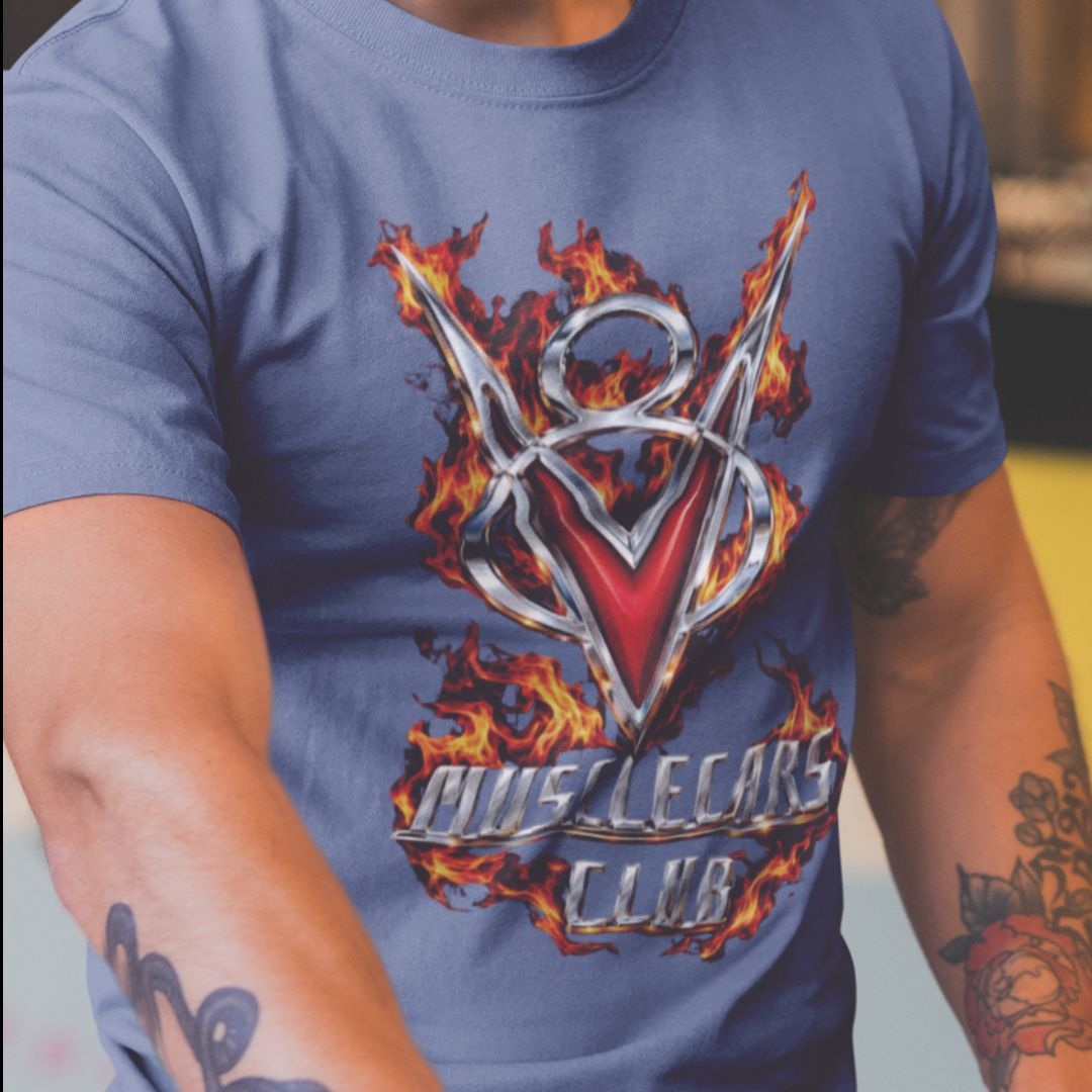 Nome do produto: Camiseta V8 Muscle Car Club Estonada – Paixão por Motores V8!