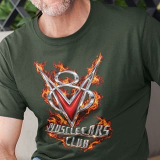 Nome do produto Camiseta V8 Muscle Car Club PIMA – Potência, Tradição e Sofisticação!