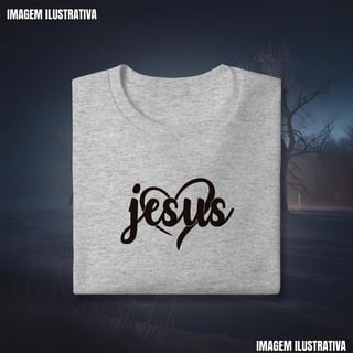 Nome do produtoMoletom Fechado Amor Divino: JESUS (Coração) | DTF HD Unissex