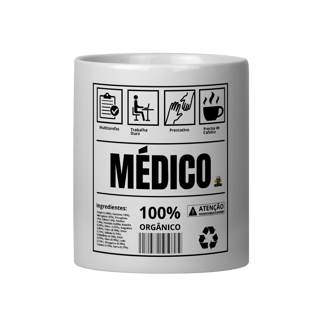 Caneca Etiqueta Médico