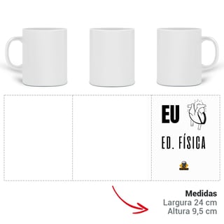 Nome do produto Caneca Eu <3 Ed. Física esquerdo