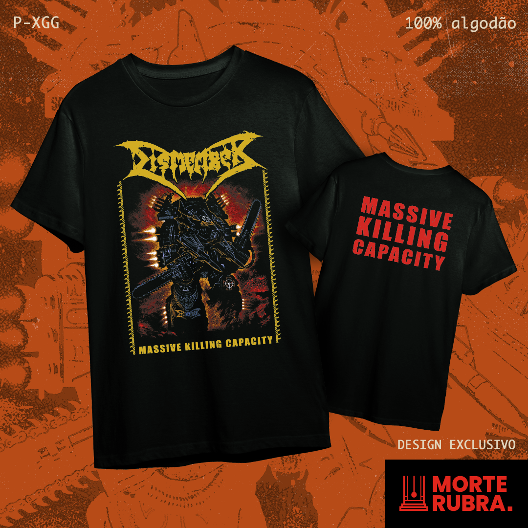 T-Shirt Quality Dismember - Massive Killing Capacity em Morte Rubra