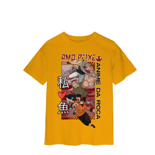 Nome do produto Camiseta Infantil Canal Amo Peixe – Anime da Roça  Arte original criada por artista humano