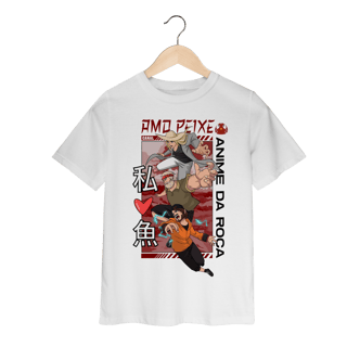 Nome do produto Camiseta Infantil Canal Amo Peixe – Anime da Roça  Arte original criada por artista humano
