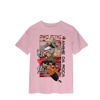 Nome do produto Camiseta Infantil Canal Amo Peixe – Anime da Roça  Arte original criada por artista humano