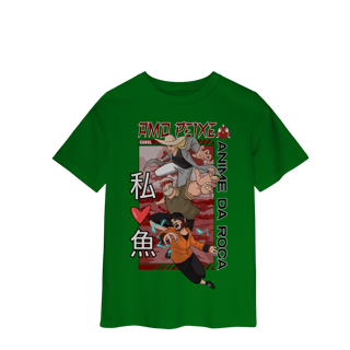 Nome do produto Camiseta Infantil Canal Amo Peixe – Anime da Roça  Arte original criada por artista humano