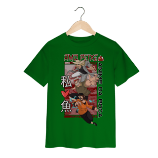Nome do produto Camiseta Infantil Canal Amo Peixe – Anime da Roça  Arte original criada por artista humano