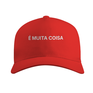 Nome do produto É Muita Coisa | Boné Americano com Tela