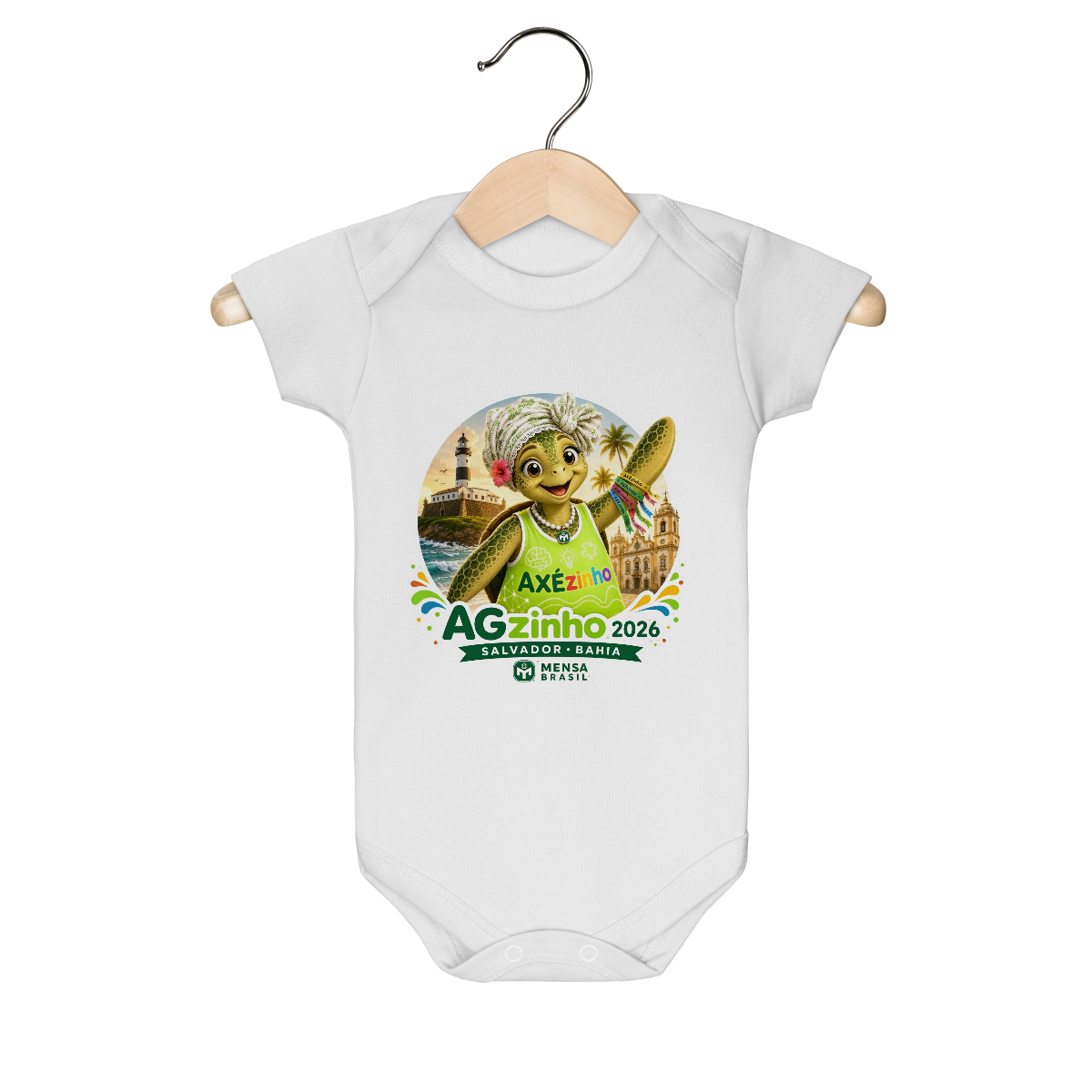 Nome do produto: Body Infantil - Edição Especial AGzinho Bahia/2026 - Logo Axézinho
