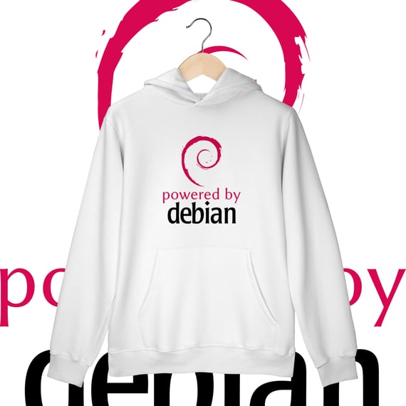 POWERED BY DEBIAN 4 - MOLETOM CANGURU