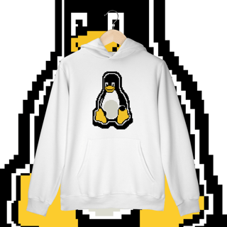 TUX PIXELIZADO - MOLETOM CANGURU