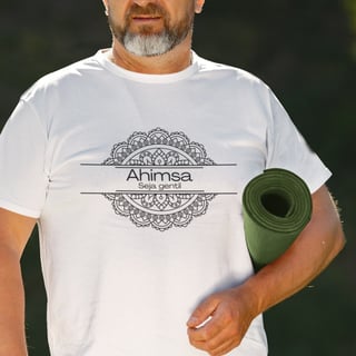 Nome do produto Camiseta de Yoga Tradicional Ahimsa – Seja Gentil