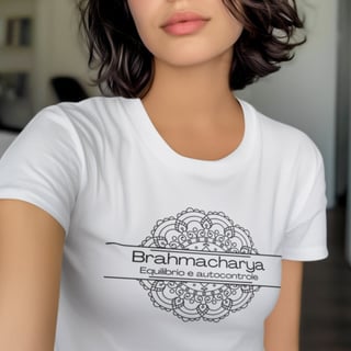 Camiseta Yoga Babylong Algodão Pima Brahmacharya, Foque no Essencial