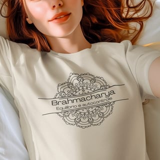 Camiseta Yoga Tradicional Algodão Pima Brahmacharya, Foque no Essencial