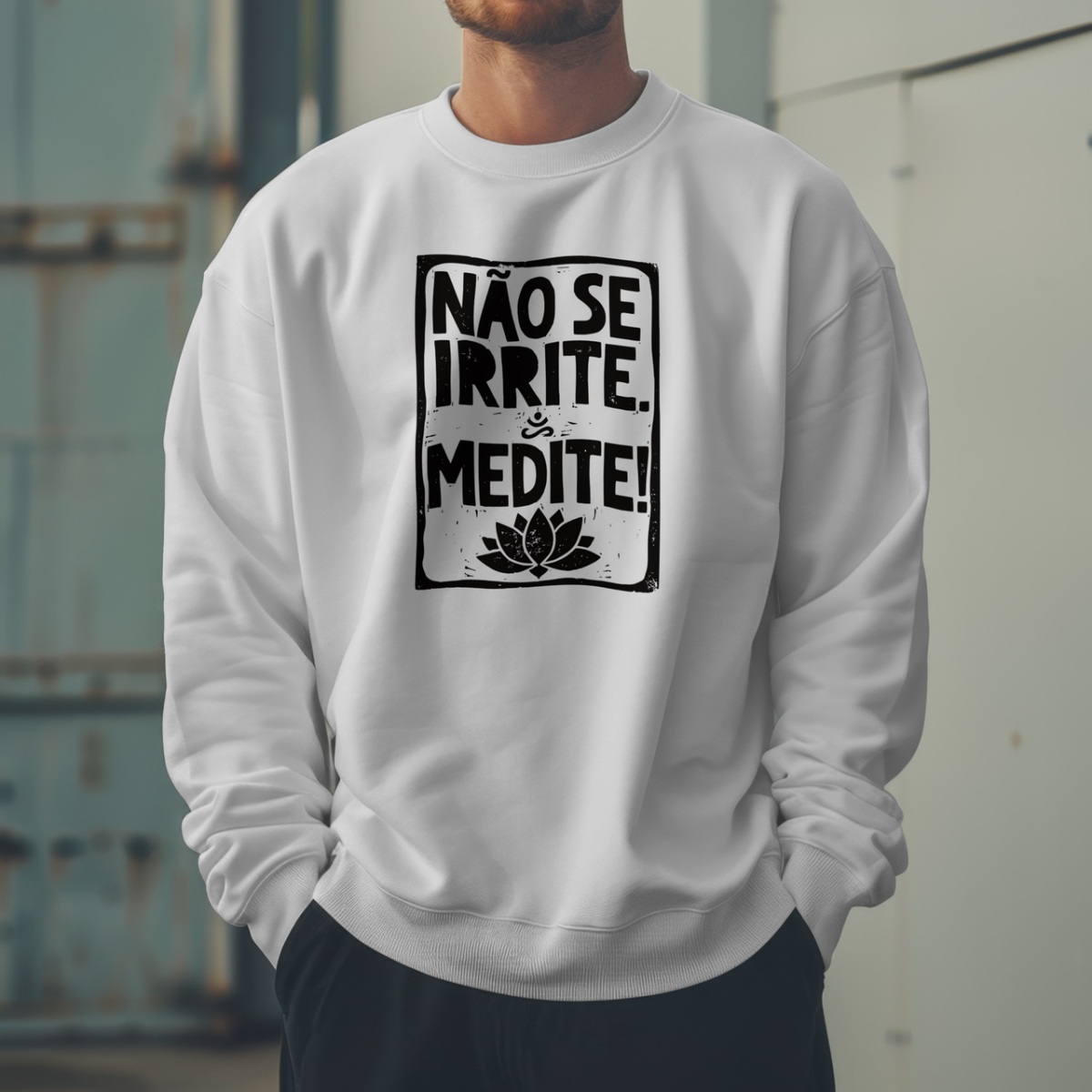 Moletom de Yoga Meditação Xilogravura Fechado