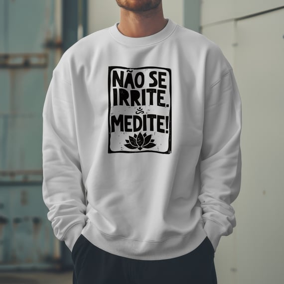 Moletom de Yoga Meditação Xilogravura Fechado