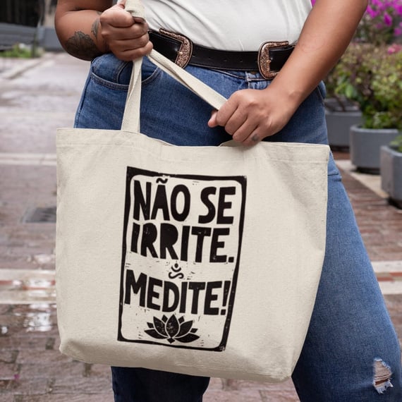 Ecobag de Yoga Meditação Xilogravura