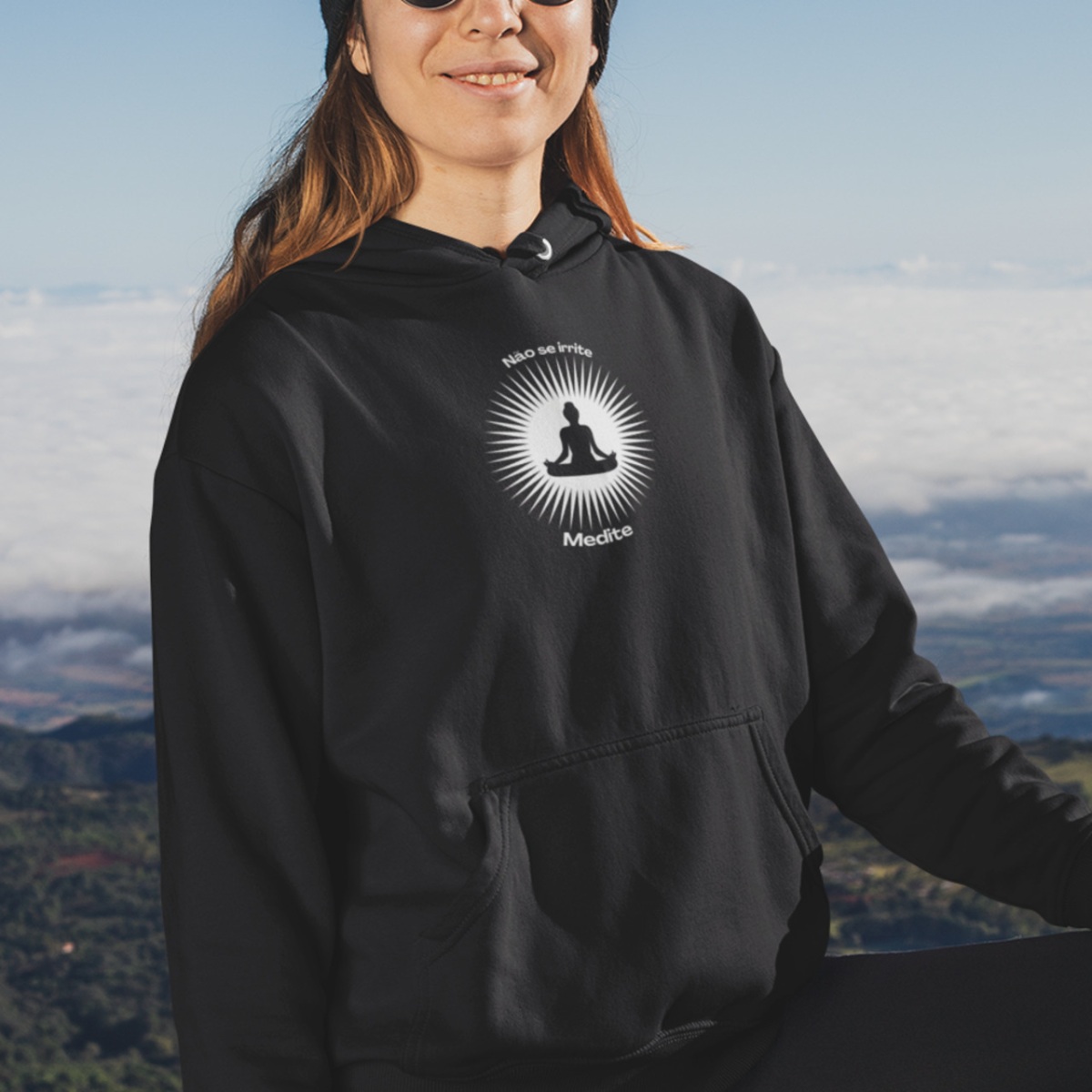 Nome do produto: Moletom de Yoga Meditação Solar Canguru