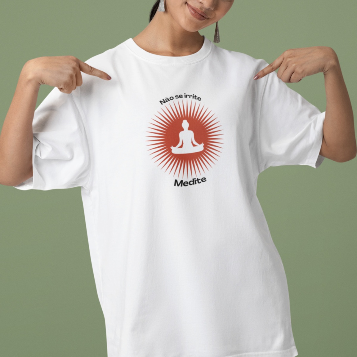Camiseta de Yoga Meditação Solar Oversized