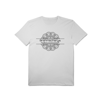 Nome do produto Camiseta Yoga Tradicional Algodão Pima Brahmacharya, Foque no Essencial