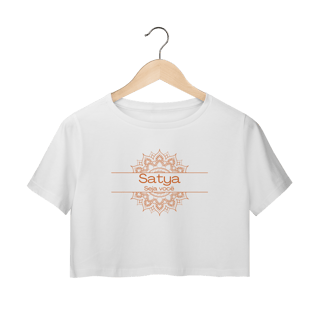 Nome do produto Camiseta Yoga Cropped Satya – Viva Sua Verdade
