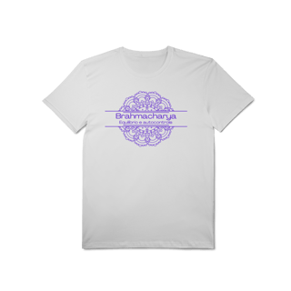 Nome do produto Camiseta Yoga Tradicional Algodão Pima Brahmacharya, Foque no Essencial