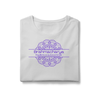 Nome do produto Camiseta Yoga Babylong Algodão Pima Brahmacharya, Foque no Essencial