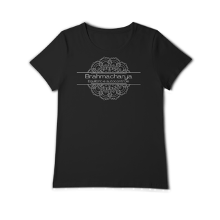 Nome do produto Camiseta Yoga Babylong Algodão Pima Brahmacharya, Foque no Essencial