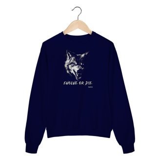 Nome do produto Moletom Fechado - Evolve or Die (Lobo)