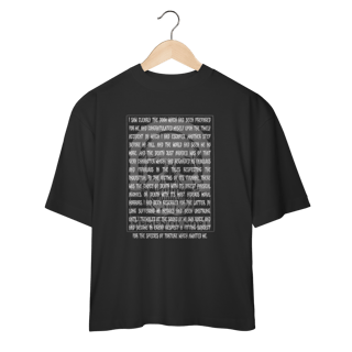Nome do produtoCamiseta Gótica Literária Wednesday Addams (Oversized - Estampa Frente e Verso V2)