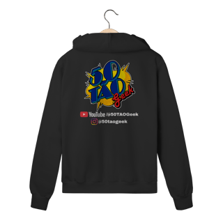 Nome do produtoMoletom 50Tao Geek - Siga a Franquia Zíper