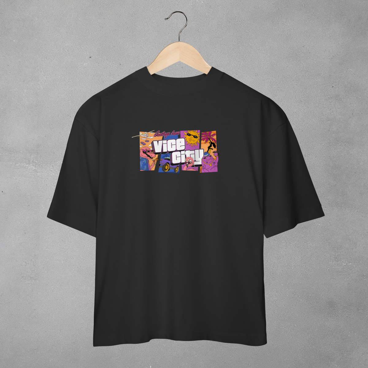 Camiseta Greetings from Vice City - Oversized