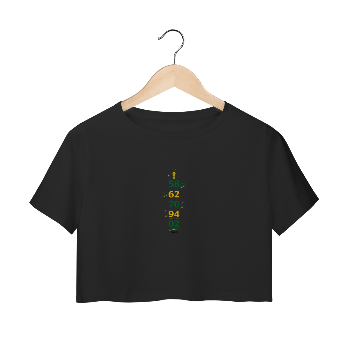Nome do produto: CROPPED BRASIL ANOS CAMPEÃO MINIMALISTA