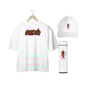 Nome do produto KIT CHILLI DRIP  CRAZY CHILLI CAMISETA + BONÉ + GARRAFA TERMICA