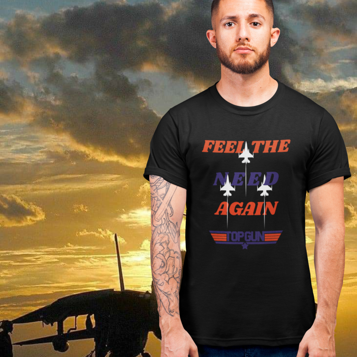 Camiseta Feel The Need Again | Estilo Top Gun Aviação Militar