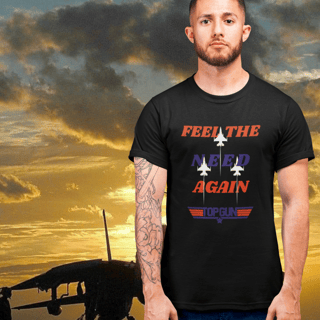 Nome do produto Camiseta Feel The Need Again | Estilo Top Gun Aviação Militar